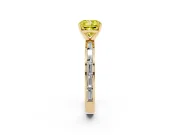 Cushion Cut Channel Set Engagement Ring Setting for a Fancy Yellow Lab-Grown Diamond | Yellow Gold