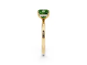 Princess Cut Hidden Halo Ring Setting for a Fancy Green Lab-Grown Diamond | Yellow Gold