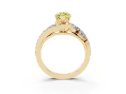 Marquise Bypass Pavé Engagement Ring Setting for a Fancy Yellow Lab-Grown Diamond | Yellow Gold