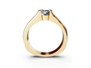 Pear-Shaped Half Bezel Engagement Ring Setting for a Black Center | Wide Band | Yellow Gold