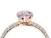 Pear-Shaped Domed Pavé Engagement Ring Setting for a Fancy Pink Lab-Grown Diamond | Rose Gold