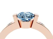 Oval Tension Style Engagement Ring Setting for a Fancy Blue Lab-Grown Diamond | Rose Gold