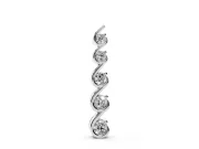 Round Lab-Grown Diamond S-Curve Wire Pendant Necklace | Prong Set | White Gold
