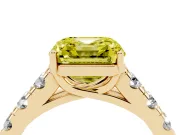 Asscher Cut Engagement Ring Setting for a Fancy Yellow Lab-Grown Diamond | Yellow Gold - Design NV-24643