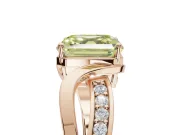 Asscher Cut Bypass Solitaire Engagement Ring Setting for a Fancy Yellow Lab-Grown Diamond | Pavé Strands | Rose Gold