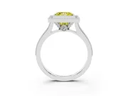 Princess Cut Vintage Milgrain Halo Engagement Ring Setting for a Fancy Yellow Lab-Grown Diamond | Bezel Head | Platinum