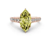 Marquise Graduated Pavé Engagement Ring Setting for a Fancy Yellow Lab-Grown Diamond | Rose Gold
