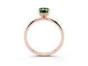 Emerald Cut Micro-Prong Hidden Halo Engagement Ring Setting for a Fancy Green Lab-Grown Diamond | Plain Band | Rose Gold