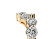Round Diamond Curved Cluster Band Set in Yellow gold with Split Shank and Prong Setting