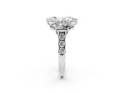 Marquise Three Stone Engagement Ring Setting | Accented Shoulders | White Gold