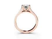 Emerald Cut Half Bezel Solitaire Engagement Ring Setting | Graduated Channel Band | Rose Gold