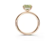 Asscher Cut Hidden Halo Ring Setting for a Fancy Yellow Lab-Grown Diamond | Rose Gold