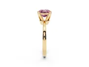 Asscher Cut Tapered Solitaire Engagement Ring Setting for a Fancy Pink Lab-Grown Diamond | Claw Prong Head | Yellow Gold