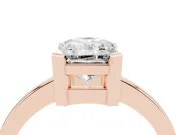 Radiant Cut Solitaire Engagement Ring Setting | Flat Tab Prongs | Rose Gold