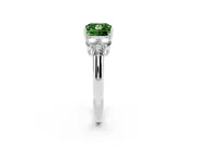 Princess Cut Cluster Engagement Ring Setting for a Fancy Green Lab-Grown Diamond | Sterling Silver