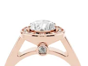 Pear-Shaped Halo Engagement Ring Setting | Polished Outer Rim | Rose Gold