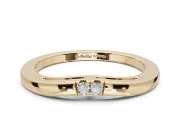 Round Lab-Grown Diamond Toi et Moi Curved Wedding Band | Side Slot Cut-Outs | Yellow Gold