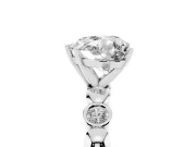 Heart-Shaped Bezel Station Engagement Ring Setting | Beaded Band | Sterling Silver