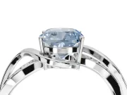 Cushion Cut Bypass Solitaire Engagement Ring Setting for a Fancy Blue Lab-Grown Diamond | Pavé Strands | Platinum