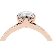 Emerald Cut Split Shank Solitaire Engagement Ring Setting | Plain Polished | Rose Gold