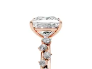 Princess Cut Diamond Cluster Solitaire Ring Set in Rose gold with Prong Setting