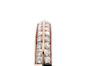 Round Diamond Double Row Eternity Band Set in Rose gold with Channel Setting