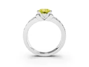 Radiant Cut Half Bezel Engagement Ring Setting for a Fancy Yellow Lab-Grown Diamond | Channel Band | White Gold