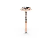 Pear-Shaped Halo Engagement Ring Setting for a Black Center | Pavé Shoulders | Rose Gold