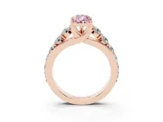 Pear-Shaped Graduated Engagement Ring Setting for a Fancy Pink Lab-Grown Diamond | Rose Gold