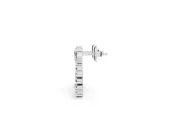 Round Lab-Grown Diamond Crescent Cluster Earrings | Mixed Size Stones | White Gold