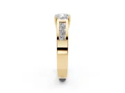 Cushion Cut Channel-Set Engagement Ring Setting | Princess Side Stones | Yellow Gold