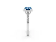 Cushion Cut Floral Pavé Engagement Ring Setting for a Fancy Blue Lab-Grown Diamond | Platinum
