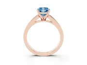 Cushion Cut Channel Engagement Ring Setting for a Fancy Blue Lab-Grown Diamond | Rose Gold