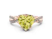 Heart-Shaped Twisted Pave Engagement Ring Setting for a Fancy Yellow Lab-Grown Diamond | Split Shank | Rose Gold