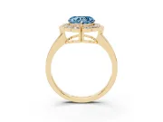 Heart-Shaped Halo Engagement Ring Setting for a Fancy Blue Lab-Grown Diamond | Yellow Gold - Design NV-24719