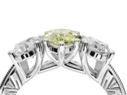 Pear-Shaped Vintage Three Stone Engagement Ring Setting for a Fancy Yellow Lab-Grown Diamond | White Gold