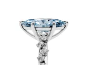 Marquise Graduated Engagement Ring Setting for a Fancy Blue Lab-Grown Diamond | Sterling Silver