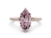 Marquise Hidden Halo Engagement Ring Setting for a Fancy Pink Lab-Grown Diamond | Rose Gold
