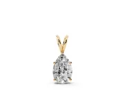 Pear-Shaped Lab-Grown Diamond Solitaire Pendant Necklace | Split V Bail | Yellow Gold