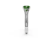 Princess Cut Split Shank Engagement Ring Setting for a Fancy Green Lab-Grown Diamond | Pave Band | White Gold