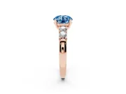 Round Five Stone Engagement Ring Setting for a Fancy Blue Lab-Grown Diamond | Rose Gold