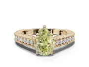 Pear-Shaped Vintage Engagement Ring Setting for a Fancy Yellow Lab-Grown Diamond | Yellow Gold - Design NV-24644
