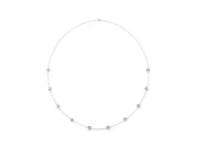Round Lab-Grown Diamond Bezel Station Necklace | Fine Cable Chain | White Gold