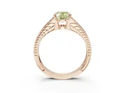 Oval Split Shank Pavé Engagement Ring Setting for a Fancy Yellow Lab-Grown Diamond | Rose Gold
