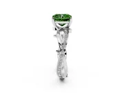 Radiant Cut Twisted Engagement Ring Setting for a Fancy Green Lab-Grown Diamond | Sterling Silver - Design NV-24635