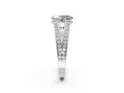 Oval Split Shank Pavé Engagement Ring Setting for a Fancy Blue Lab-Grown Diamond | Sterling Silver