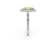 Fancy Yellow Marquise Cut Diamond Halo Pavé Split Shank Ring Set in Silver with Prong Setting