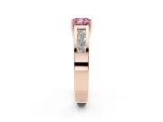 Cushion Cut Channel-Set Engagement Ring Setting for a Fancy Pink Lab-Grown Diamond | Rose Gold