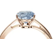Cushion Cut Bypass Solitaire Engagement Ring Setting for a Fancy Blue Lab-Grown Diamond | Rose Gold