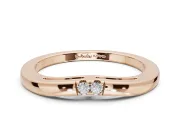 Round Lab-Grown Diamond Toi et Moi Curved Wedding Band | Side Slot Cut-Outs | Rose Gold